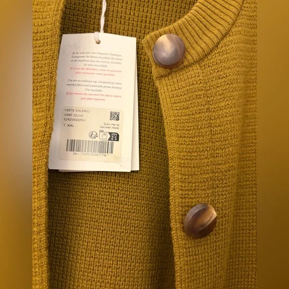 Sézane Valerio Jacket in Olive Green XXL - Picture 7 of 9